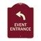 Signmission Event Entrance With Upper Left Arrow Heavy-Gauge Aluminum Architectural Sign, 24" H, BU-1824-24086 A-DES-BU-1824-24086 - alternate 1